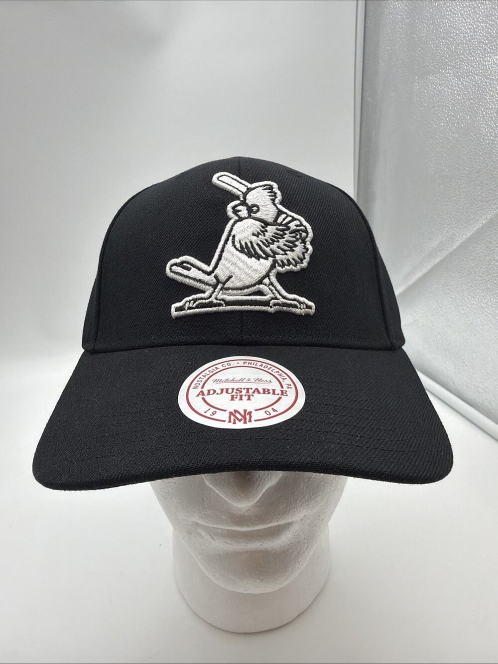 NEW St. Louis Cardinals Mitchell & Ness Snapback Hat Cap Black White Cooperstown